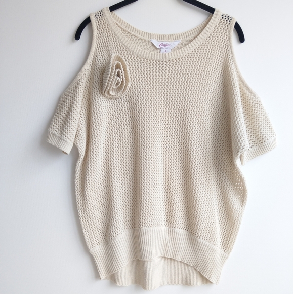 Candies cold shoulder crochet top, Size M, NWOT - Picture 1 of 7